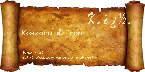 Koszoru Áron névjegykártya