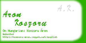 aron koszoru business card